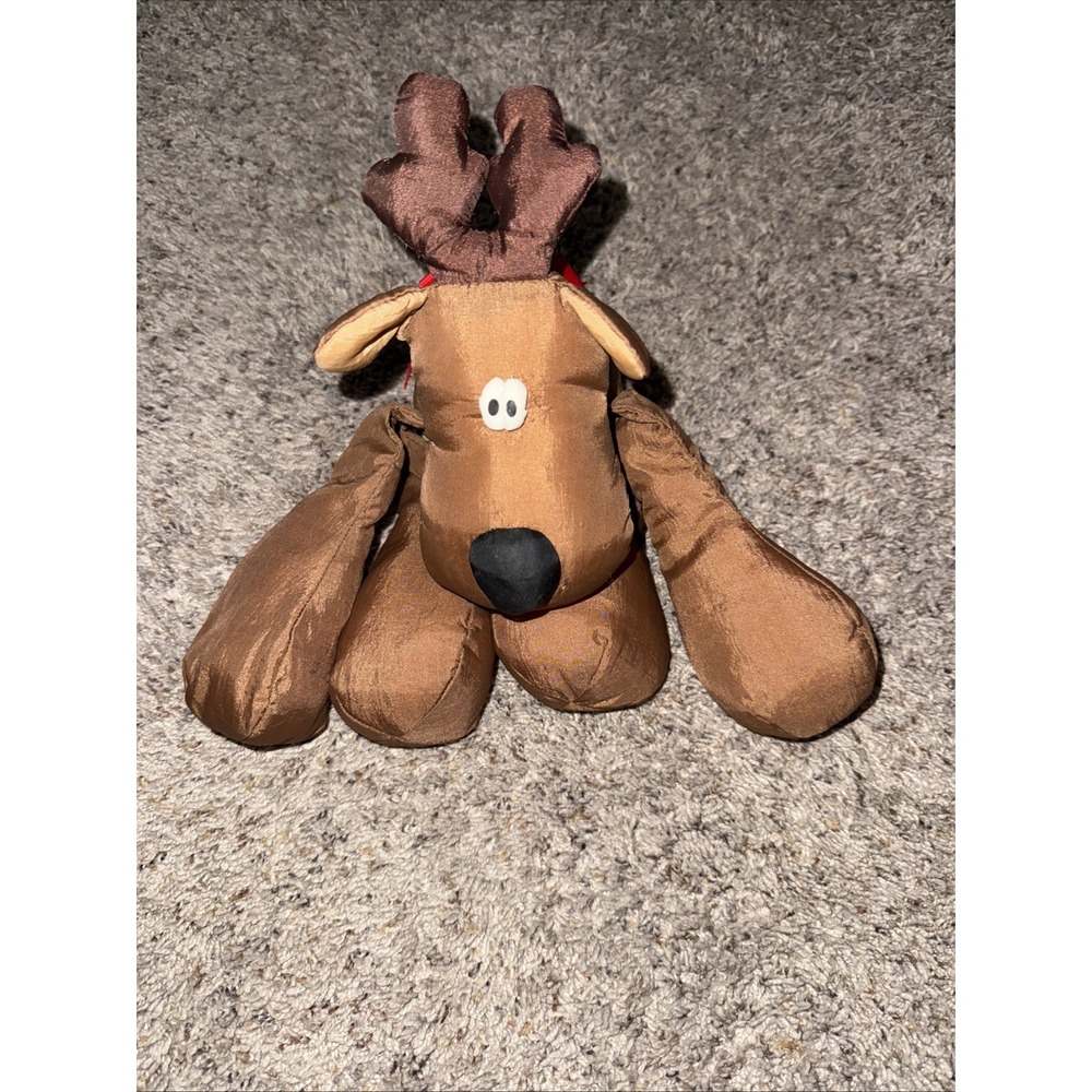 Vintage Hallmark Plush Rodney Reindeer Nylon Plush Stuffed Christmas Animal 10"